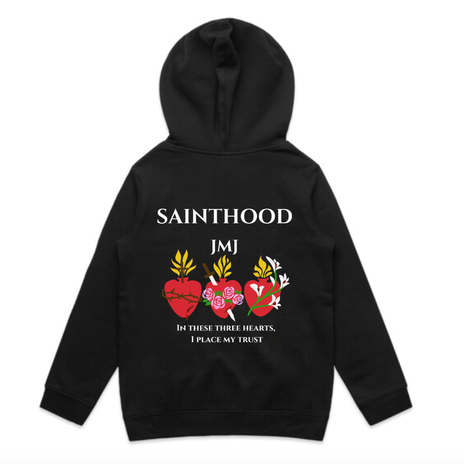 'IN THESE 3 HEARTS, I PLACE MY TRUST' KIDS HOODIE