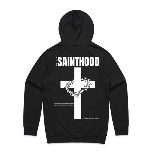 CROWN OF THORNS CROSS ADULT HOODIE