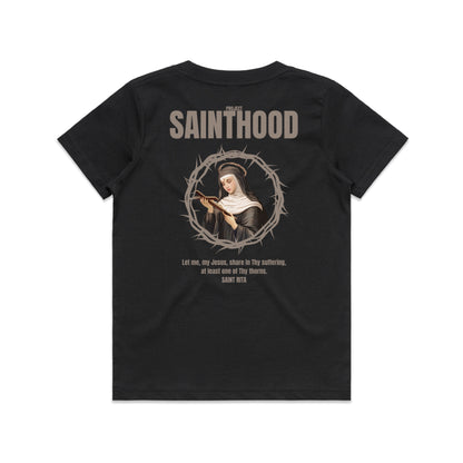 SAINT RITA KIDS TEE BLACK