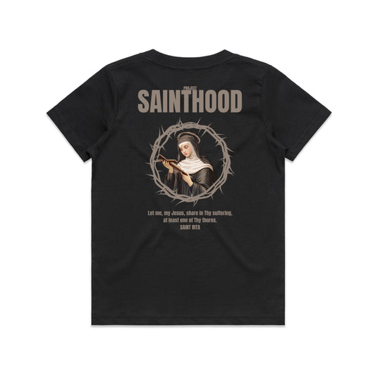 SAINT RITA KIDS TEE BLACK