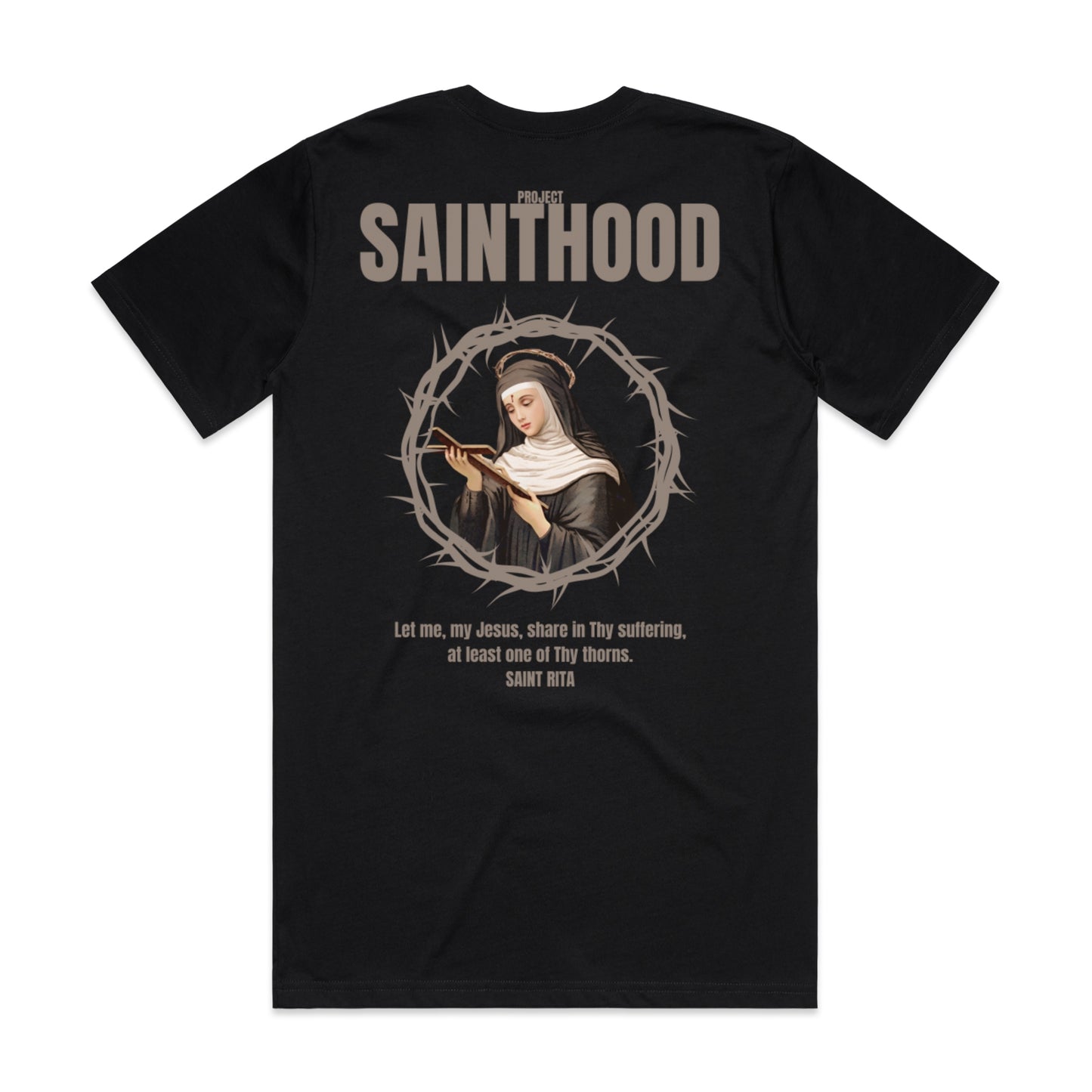 SAINT RITA ADULT TEE BLACK