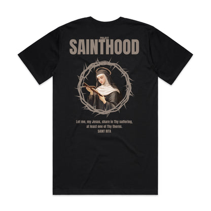 SAINT RITA ADULT TEE BLACK