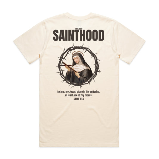 SAINT RITA ADULT TEE ECRU