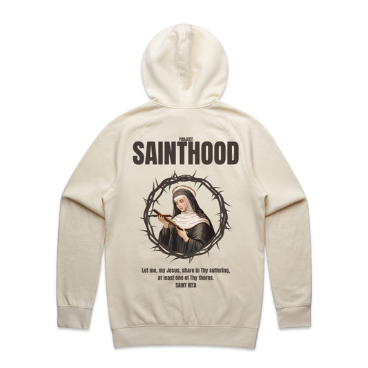 SAINT RITA ADULT HOODIE ECRU