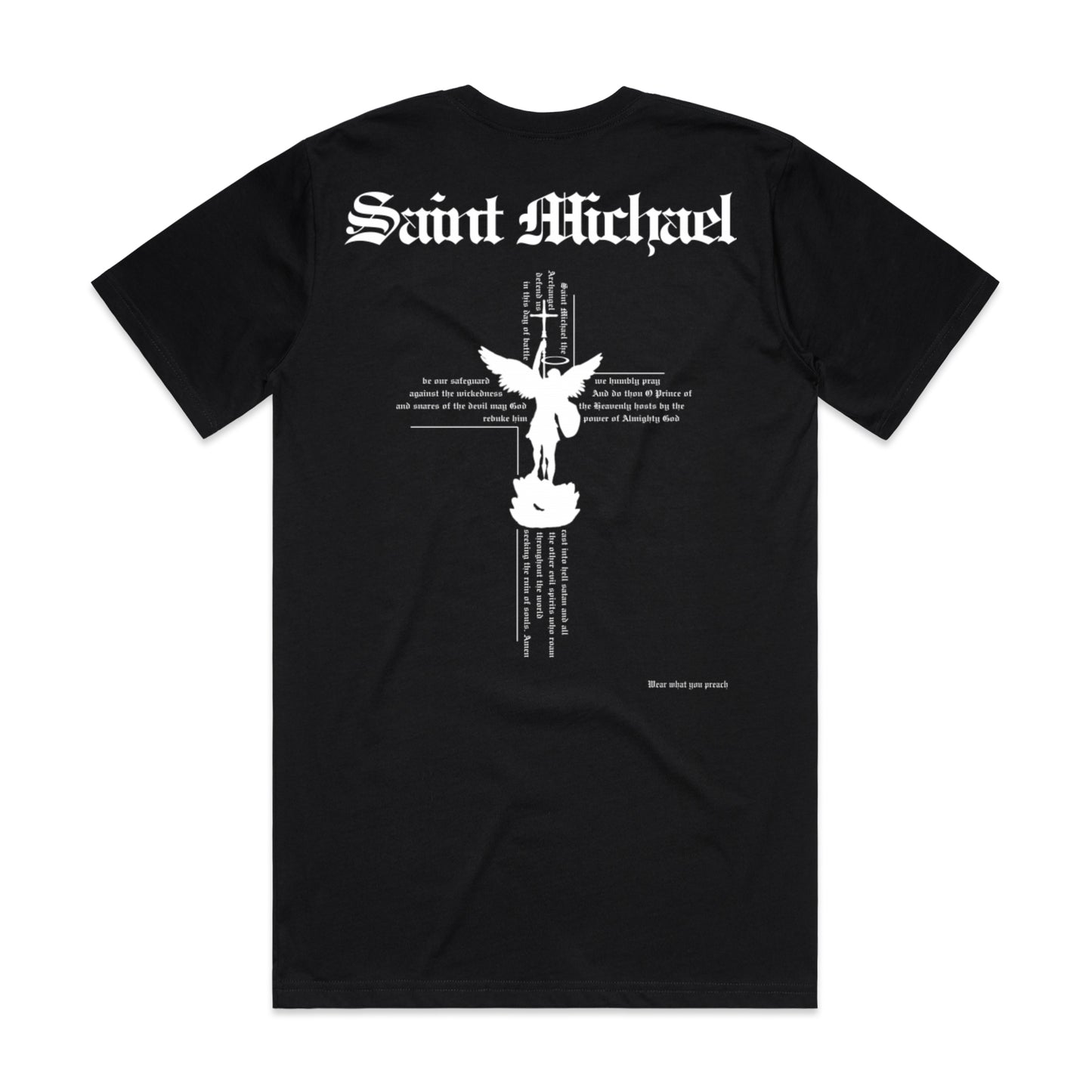 SAINT MICHEAL CROSS PRAYER ADULT TEE