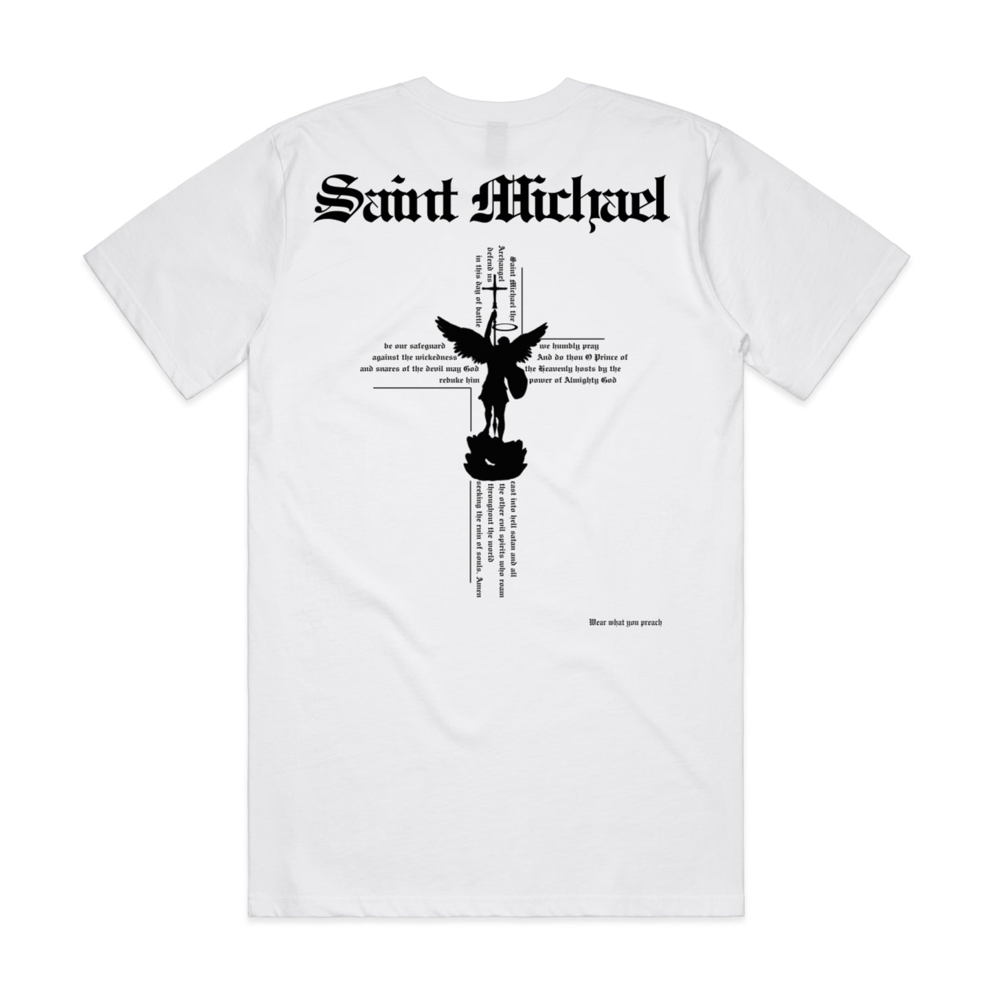 SAINT MICHEAL CROSS PRAYER ADULT TEE